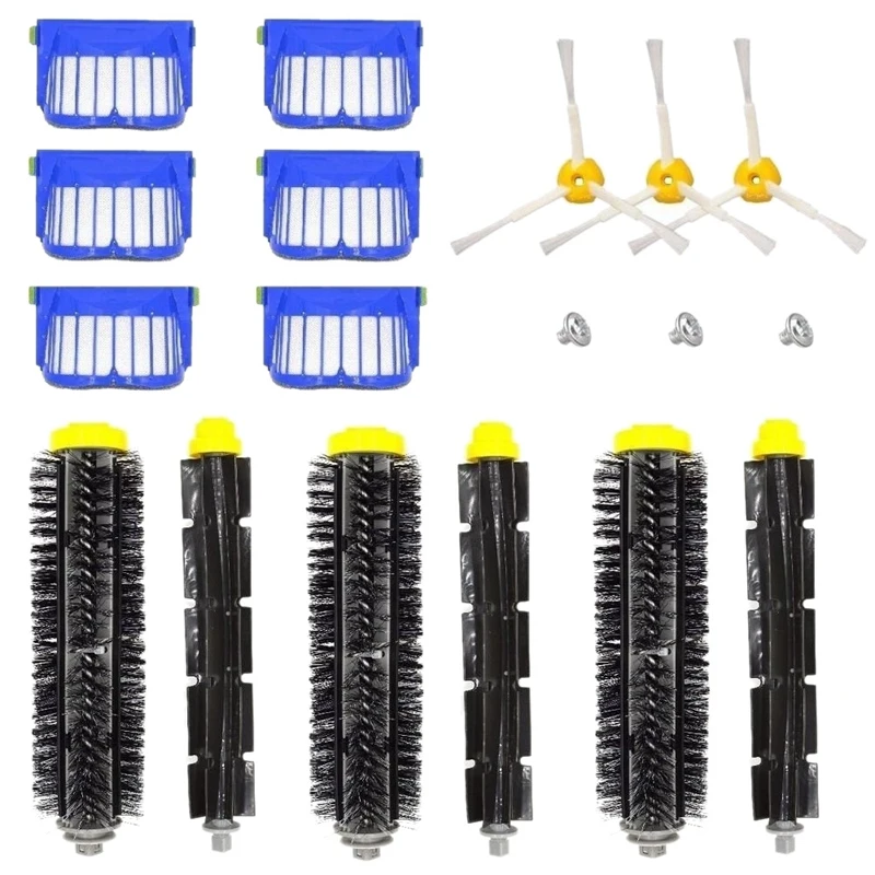 

Replacement Parts Kit For Irobot Roomba 600 610 620 650 Series Vacuum - Includes Filter, 3-Armed Side Brush Bristle Brush Flexib