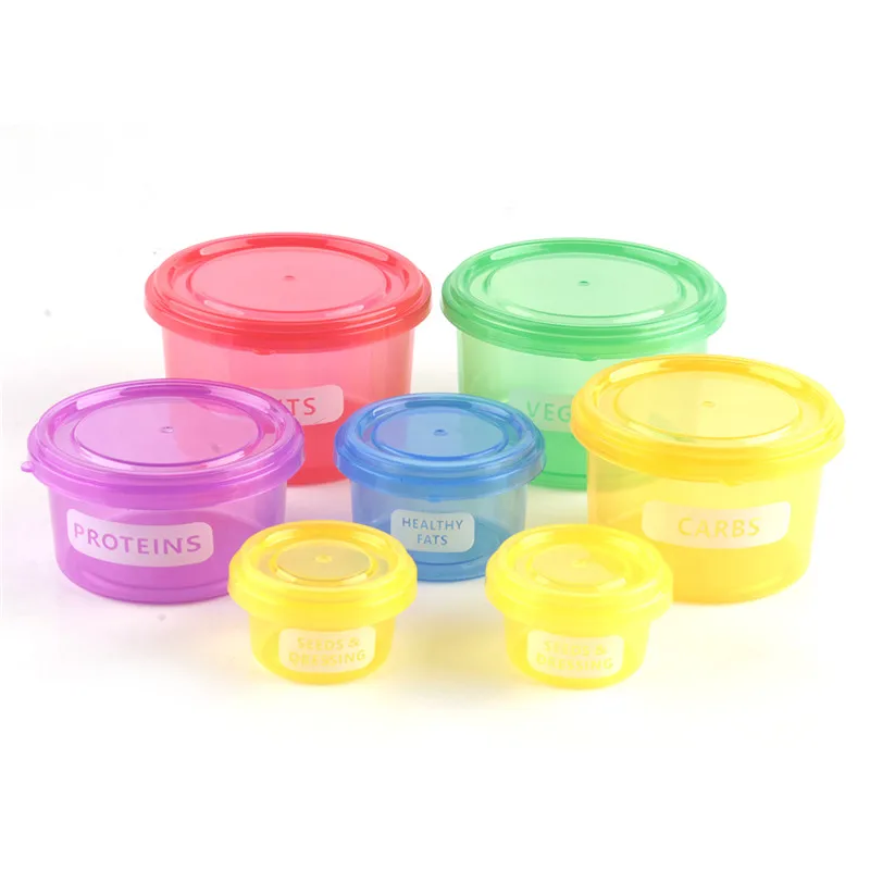 

Hot Sale 7pcs/set Perfect Portions Portion Lunch Cute Box Control Containers Food Storage-Easy Way To Lose Weight Using Portion