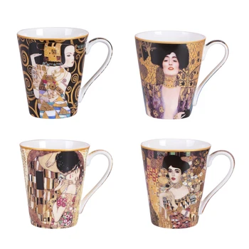 

Italic style painting design tea coffee mug ceramic & fine bone china mug cup