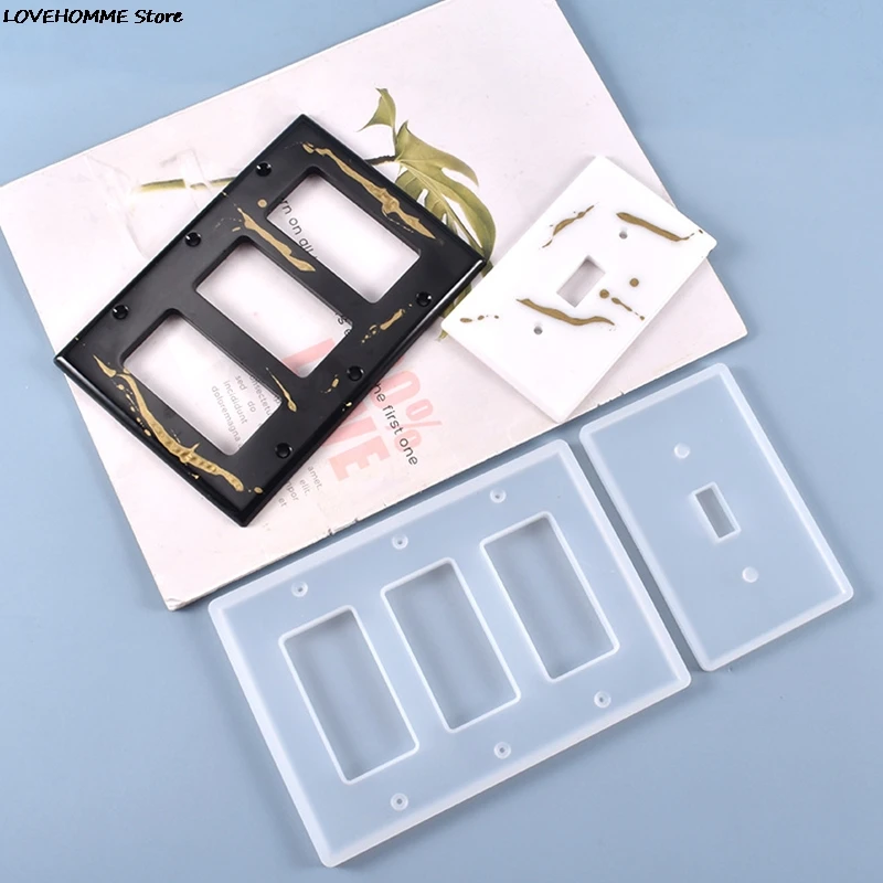 1Pc Light Switch Cover Resin Mold Socket Panel Crystal Molds Tackle Outlet Wall Plate Silicone Mold For DIY Jewelry Craft
