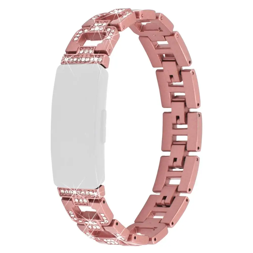 Металлический ремешок из нержавеющей стали для Fitbit Inspire браслета d-зубец горный хрусталь огнеупорные часы цепочка ремешок смарт-Аксессуары