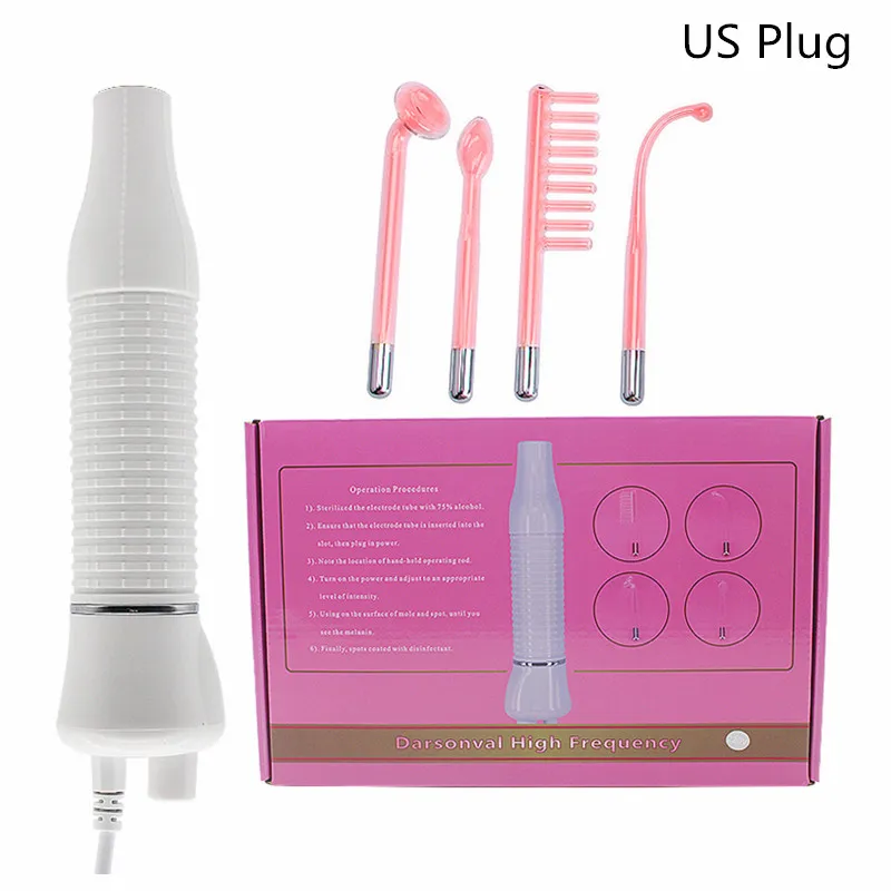 US Plug Red Портативный Электрод высокий массажер для лица Частотный средство для удаления акне массажер кожи для лица косметическое средство для лица Спа салон - Цвет: US Plug Red
