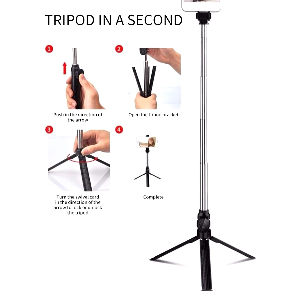

Bluetooth Selfie Stick Portable Camera Tripod Extendable Stick With Remote Facetime Phone Stand Wireless Selfie Stick Tripod
