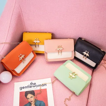 

Spring 2020 New Korean Fashion Women's Bag Chain Mini Square Bag All-match Shoulder Bag Messenger Bag Sweet Lady Phone Bag