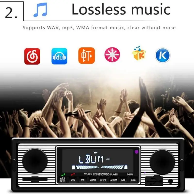 Автомагнитола 1 din мультимедийный плеер с поддержкой Bluetooth MP3 AUX USB FM-радио пультом