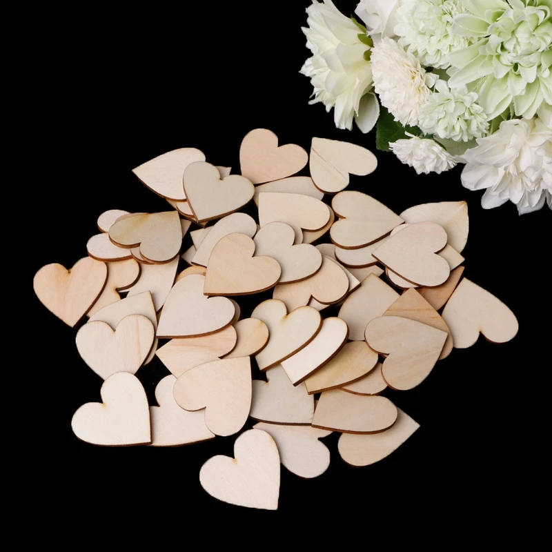 

Wooden Heart Shapes Laser Cut Blank Craft Embellishments Wedding Xmas Decor D08D