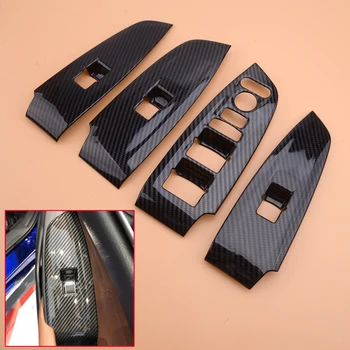

4pcs Carbon Fiber Style Inner Door Window Lift Switch Button Trim Cover Panel Fit For Honda Accord 2018-2019