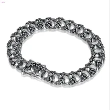 S925 Стерлинговое Серебро, ювелирное изделие, тайское серебро, индивидуальная хип-хоп цепочка на запястье, мальчик, ретро, старый череп, мужской браслет для мужчин