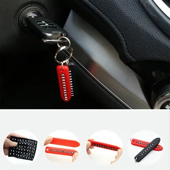 

1 Set Anti-lost Phone Number Plate Car Keychain Vehicle Phone Number Card for Keyring Key Chain Car Ornament Car Accessories