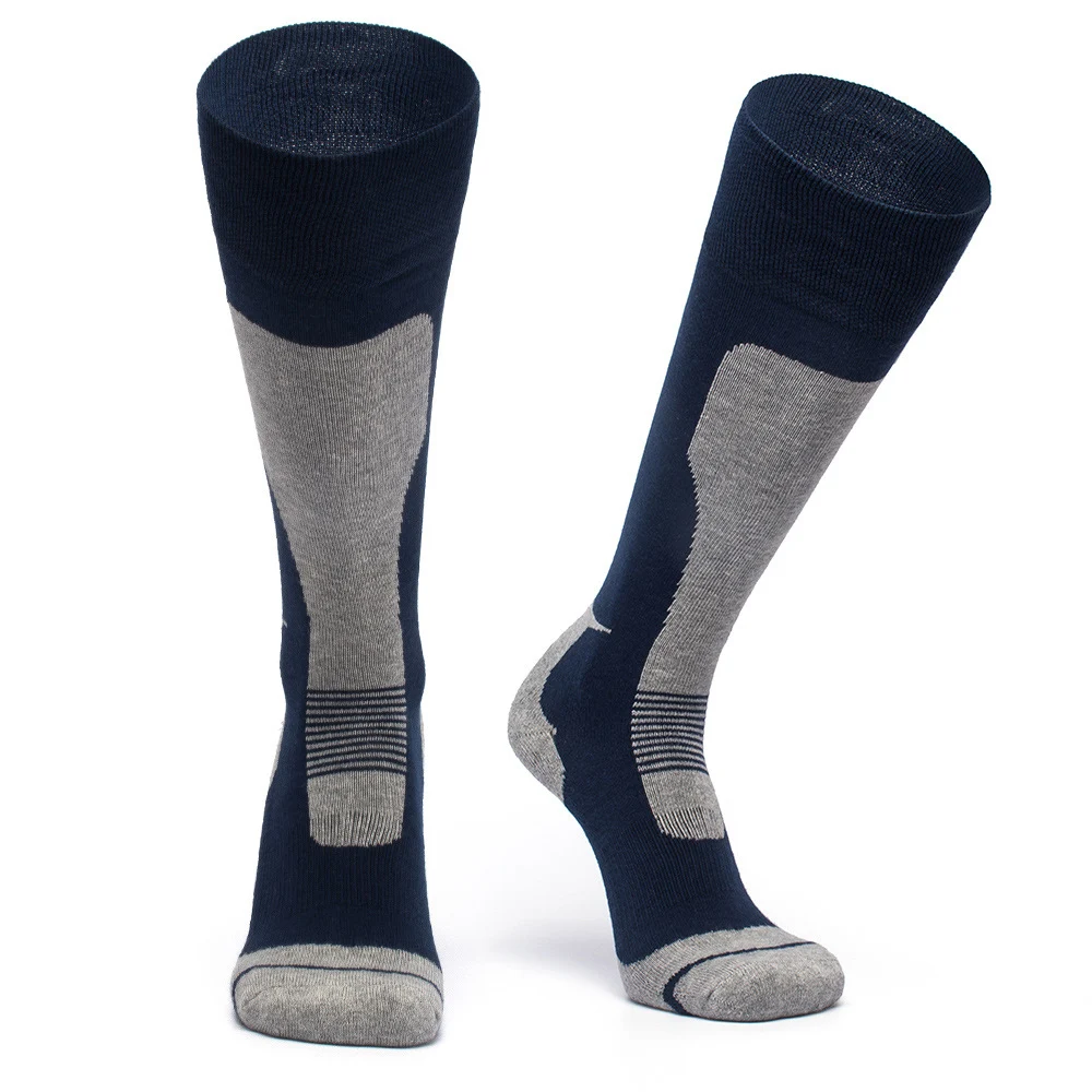 Мужские и женские длинные Лыжные носки, уличные спортивные носки для сноуборда, зимние носки, хлопковые плотные теплые носки, походные носки - Цвет: DL