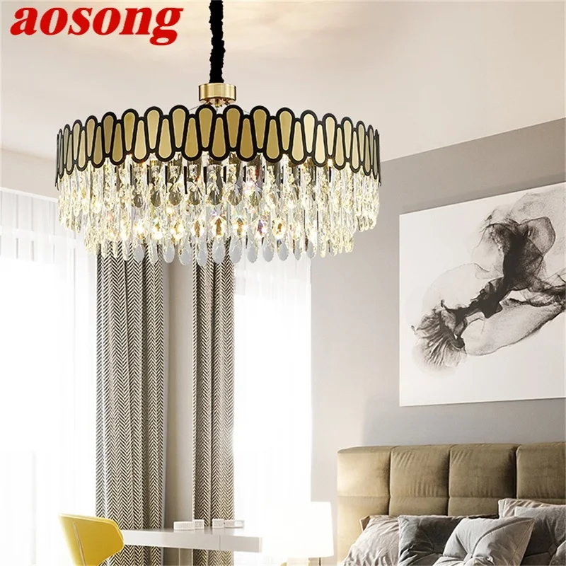 

AOSONG Modern LED Chandelier Lighting Crystal Luxury Fixtures Home Creative Decorative For Living Room Dining Room Villa Duplex