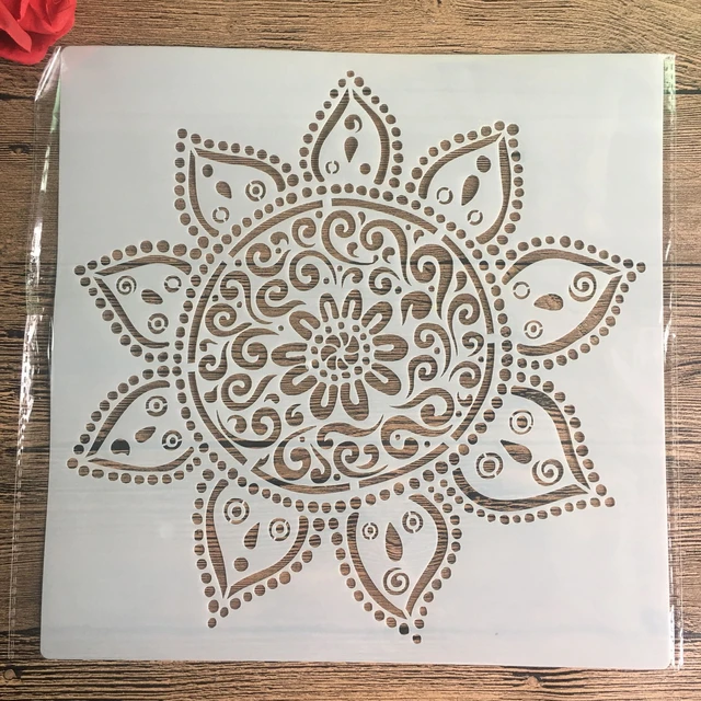 New 30 * 30cm size diy craft mandala mold for painting stencils stamped photo album embossed paper card on wood, fabric, wall 63