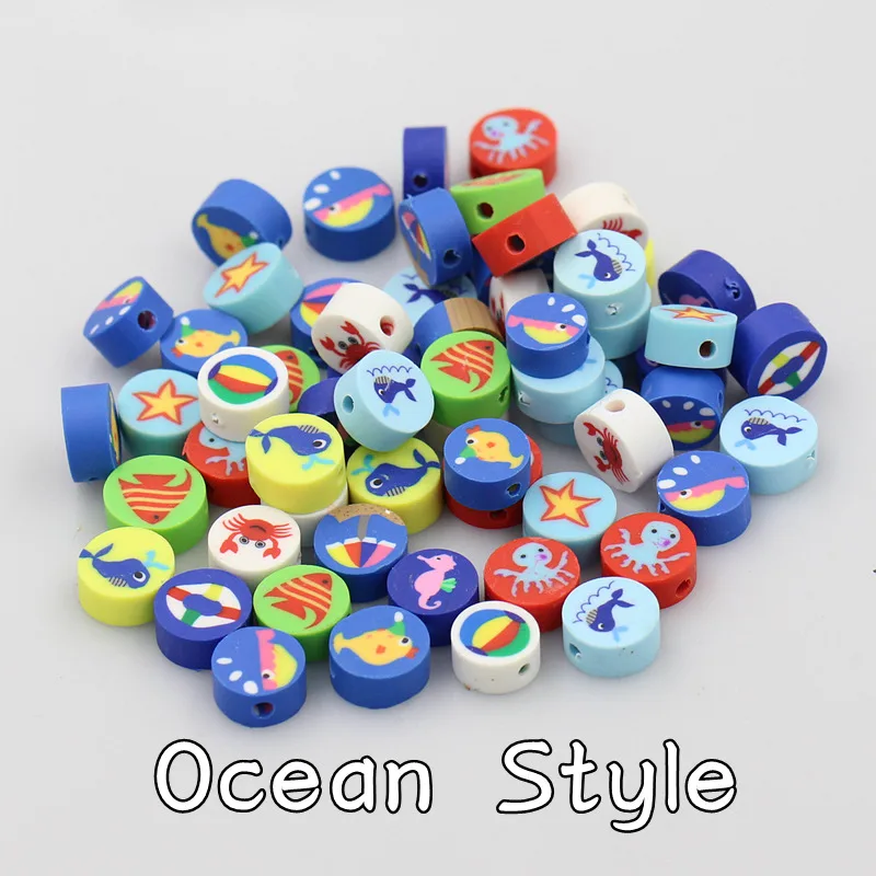Смешанные заказы 50 шт./упак.) Fimo игровое тесто бусины фруктов, животных, квадратная форма Полимерная глина Spacer Бусины для браслетов или бус своими руками аксессуары