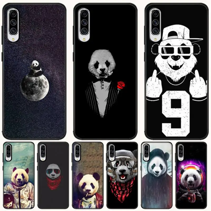 

LJHYDFCNB Cool panda Black TPU Soft Rubber Phone Cover For Samsung A6 6S 6Plus 7 720 750 8 8 PLUS 9 920 2018 A8 A9STAR