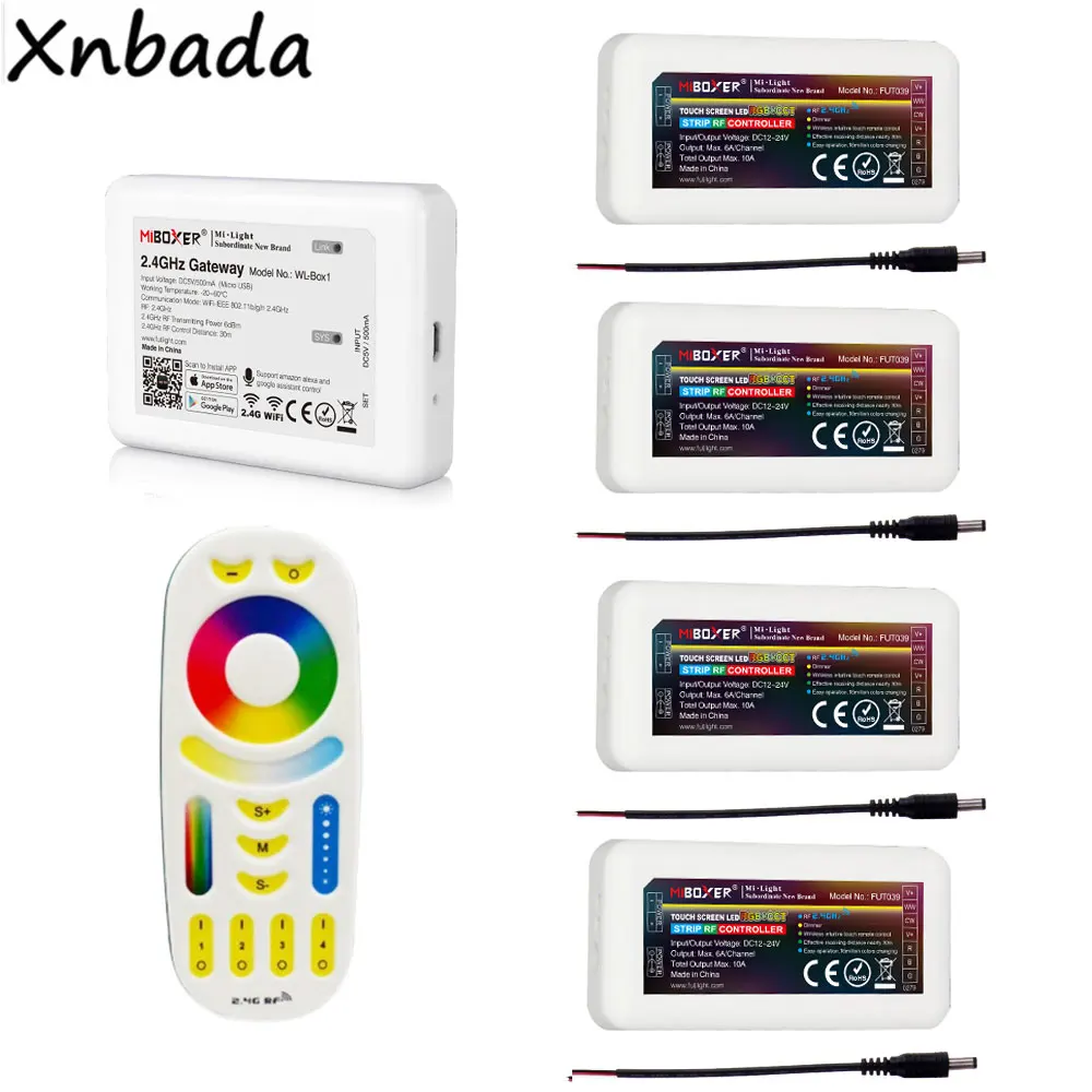 MiBoxer WL Box1 контроллер Milight 2 4G RGBWW 4 зонный дистанционный + RGB CCT светодиодный