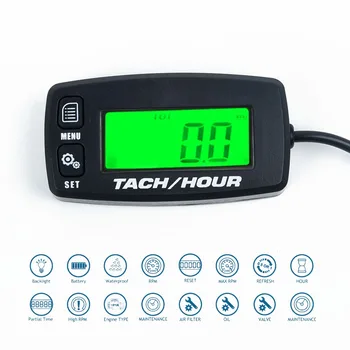 

New Waterproof Backlit Digital Tach Hour Meter Tachometer 2/4 Stroke Engines Inductive Display for car accessories tachometer