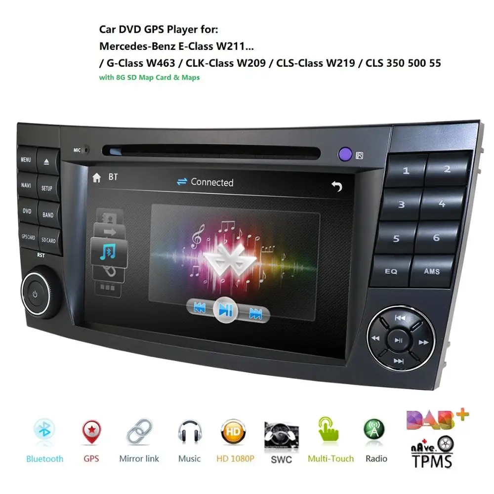 HZIPO 2Din автомобильные мультимедиа для Mercedes Benz E-класс W211 E200 E220/G-Class W463 clk-класса W209 cls-класса W219 навигационный GPS радиоприемник SD