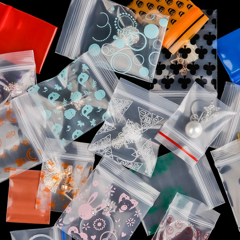 500PCS Mini Clear PE Zip Lock Bags Small Items Storage Bag Plastic Packaging Earring Ring Pills Pendant Trial Pouch | Дом и сад