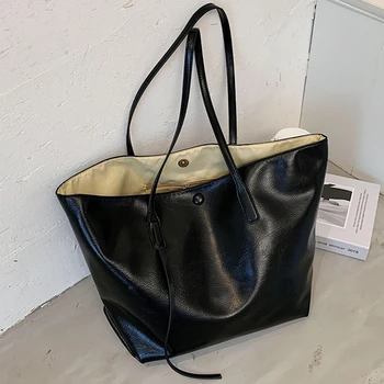 

Soft Second-layer Splite Leather Handbags for Women 2020 New Trendy Fashion Large Capacity One-shoulder All-match Tote Bag Blosa