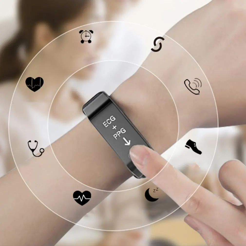 TLWT6 0,9" цветной экран Smartband ECG монитор сердечного ритма Удаленная камера водонепроницаемый шагомер спортивный браслет