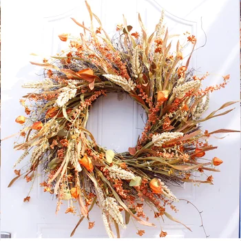 

24 Inch Artificial Fall Harvest Fall Wreaths for Front Door Thanksgiving Decor Thanksgiving Day Gift