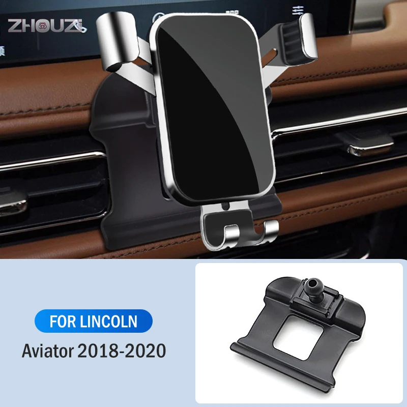 Car Mobile Phone Holder Air Vent Mounts Stand GPS Gravity Navigation Bracket For Lincoln Aviator