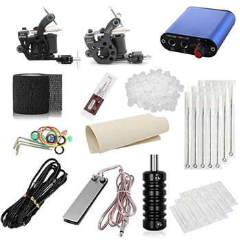 

New 1 Set Professional Body Tattoo Machine Power Supply Tattoo Equipment Tattoo Kit For Tattoo Beginner Supplies Free Shipping