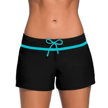 Плавательные шорты Летняя мода широкий пояс спортивные купальники на шнурке пляжные шорты брюки женские шорты для серфинга безопасность