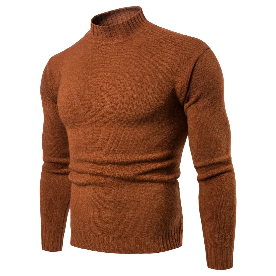Осенний мужской свитер pull homme Модный повседневный теплый однотонный облегающий мужской вязаный пуловер с круглым вырезом белого и черного цвета