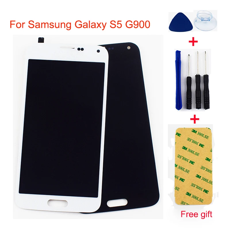 Для Samsung Galaxy S5 G900 G900A G900P G900T G900V G900F ЖК-дисплей модуль+ сенсорный экран дигитайзер сенсор в сборе