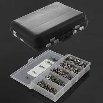 

1pcs Waterproof Fishing Tool Lure Bait Tackle Storage Box & 251Pcs Fishing Rolling Swivel Stainless Steel-30Lb to 97 Lb