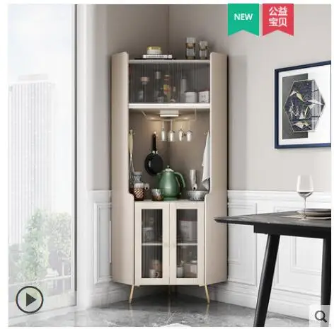 Light luxury wine cabinet, wall corner cabinet, living room storage, dining side triangle corner multifunction