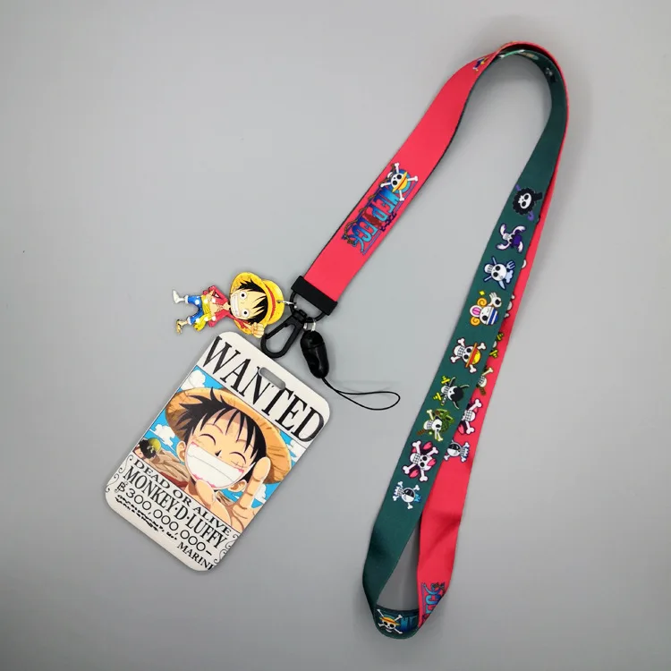 1セットワンピースアニメカードケースカードストラップキー