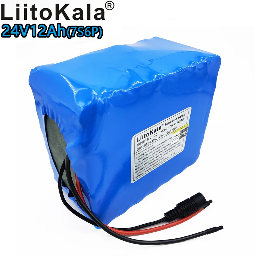 Liitokala 24v 12ah литиевая аккумуляторная батарея 18650 24v батарея 29В батарея 7s6p литий-ионная аккумуляторная батарея bms 7s