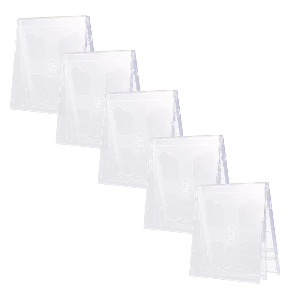 

5pcs Dual CD Jewel Case with Assembled Clear Tray Standard Empty Clear Replacement DVD Case Portable CD Package Case