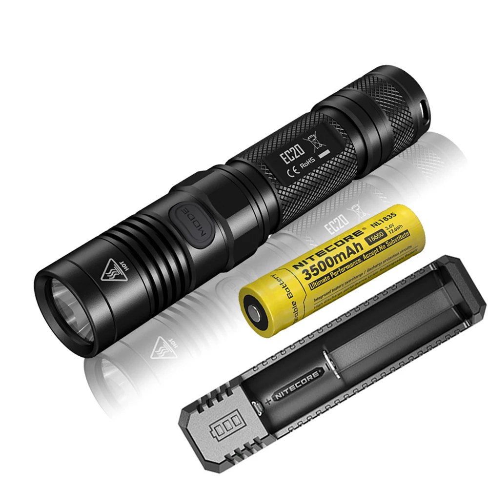 NITECORE EC20 Flash светильник XM L2 T6 светодиодный Макс 960 люмен луч бросок 222 метра Спорт на