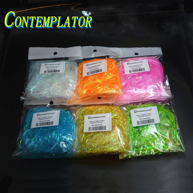 

8colors Fly Tying Prism Tinsel Fiber Nymph Midges Synthetic Materials Shining Sparkle Lifelike Filament For Tying Flies Lures