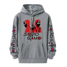 Sweat shirt à capuche, motif calmar, jeu de Merch, veste en tissu polaire de coton, pull Streetwear décontracté, STKJ, 456, 067 