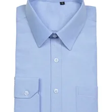 HISDERN/Модная Мужская однотонная Повседневная рубашка на пуговицах с длинным рукавом в деловом стиле