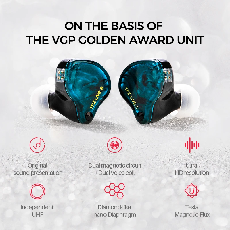 TFZ LIVE 3Hifi In Ear Earphone2 Magnetic+1.0Tesla