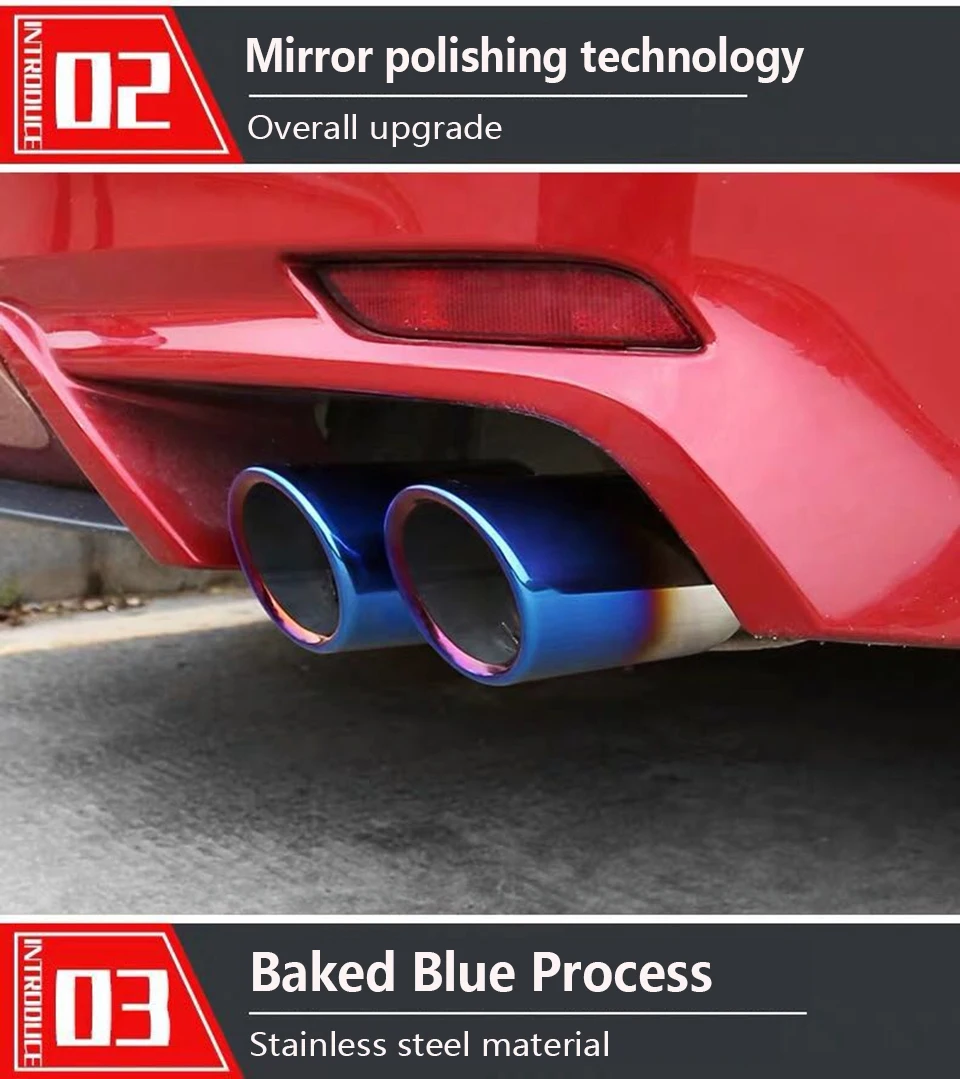 5 car exhaust muffler tip pipe styling chroming car cut out cutout For toyota camry sport 2018 2019