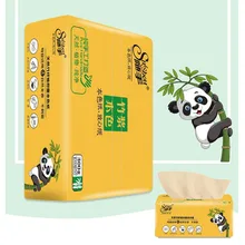 

8 Bags Of Bamboo Pulp Tissue Paper Environmental Protection Recycled Paper Household Napkins 300 Sheets / Pack Toilet Paper