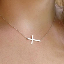 ZPAMS чокер из нержавеющей стали серебро/золото/розовое золото цвета чокер с крестиком, колье на цепочке Чокеры ожерелье для женщин оптом