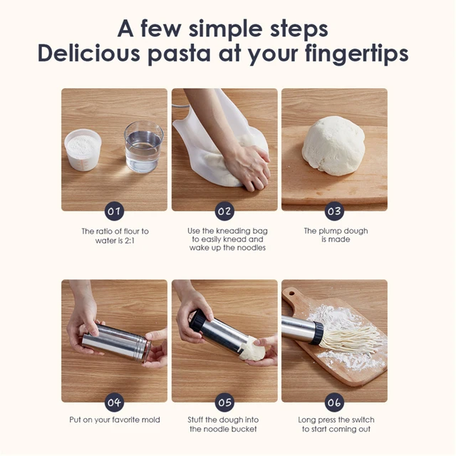 Rozsdamentes Acél Tésztakészítő Gép 3 Öntvény Elektromos Automatikus Friss Tészta Kézi Élelmiszer -Feldolgozók Szerszámok Készítő - Image 6