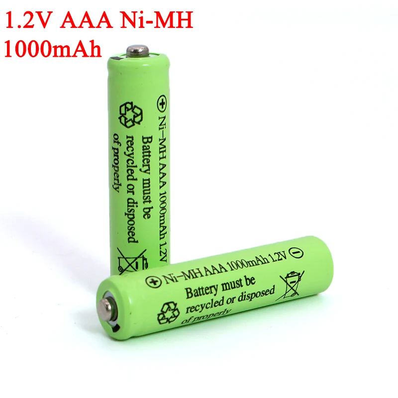 Piles NI-Mh, 1.2v, 1000mAh, rechargeables, AAA, pour télécommande électrique, voiture, jouet RC ues, 1.2V