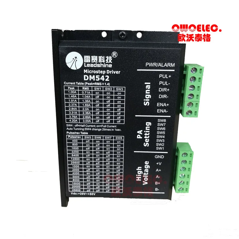 Шаговый привод с ЧПУ Leadshine DM542 2ph 1 ~ 4 2 A 20 50 В постоянного тока подходит к шаговому