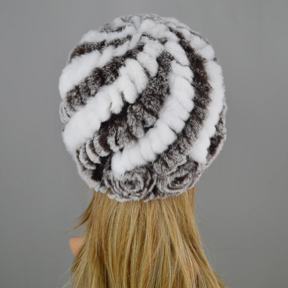 Venta Caliente натуральный Rex Conejo Pelo Sombrero Mujer Hecho A Mano Kina Boinas Para Mujer Gorro Mujer