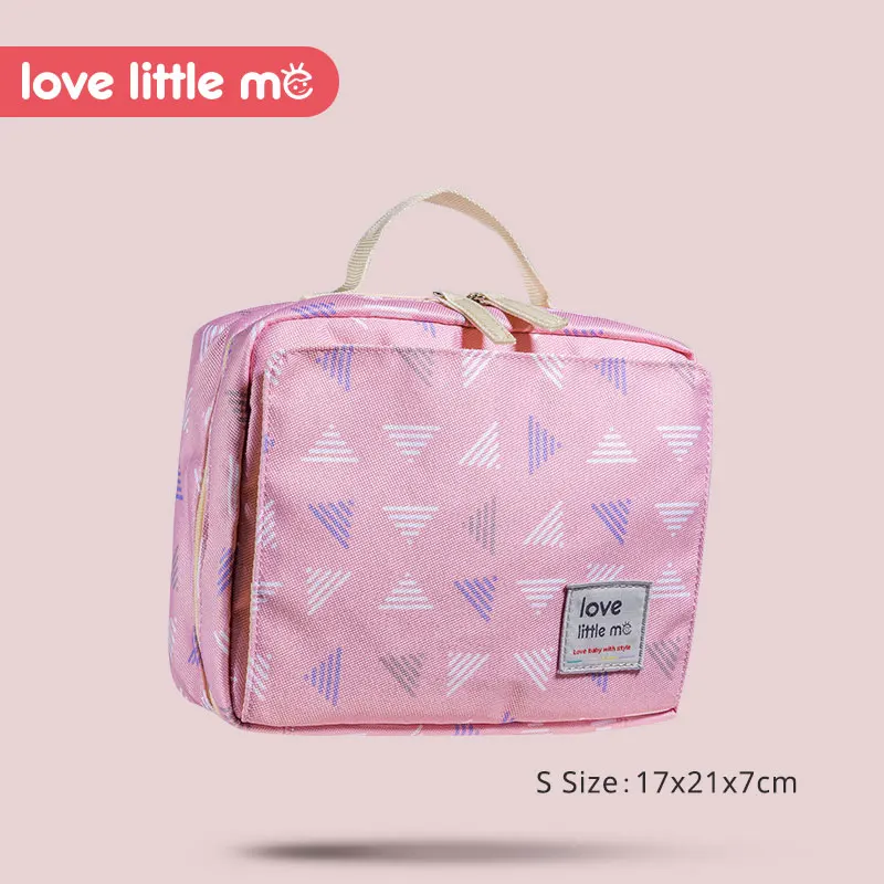 Love Little Me портативные косметички, косметички, детские пеленки, сумка для беременных, влажная ткань, сумка для подгузников, модная косметичка - Цвет: PINK S