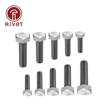 

100 Pcs 304 DIN933 M20/M22/M24 A2-70 Bolts Stainless Steel Hexagonal Screws Outer Hex Bolt For Electrical Machine Equipment