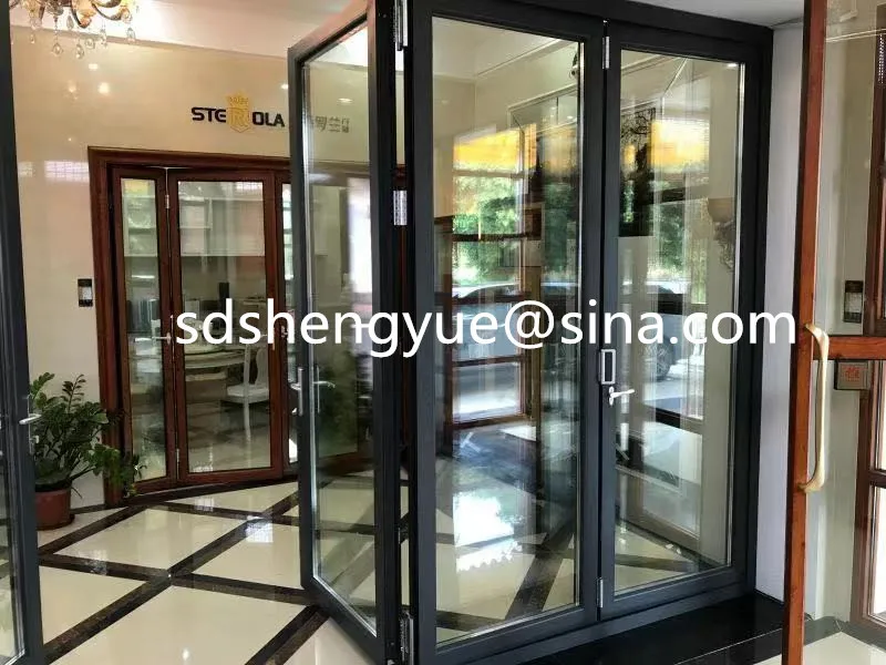 By sea10FT*8FT exterior sliding patio balcony doors aluminum accordion door  villa aluminum bifold door aluminum bi folding door